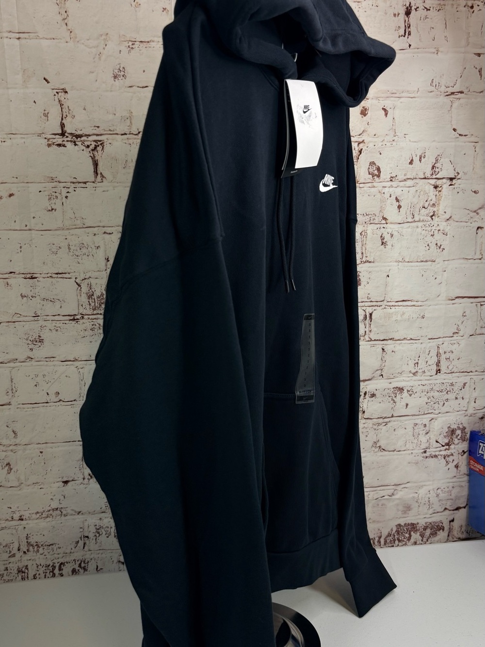 Nike Black Pullover Hoodie with White Swoosh